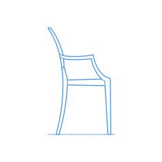 Furniture Side Chairs Louis Ghost Chair Tracing Svg Vector, Free Vectors File